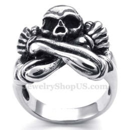 Totenkopfring Aus Titan