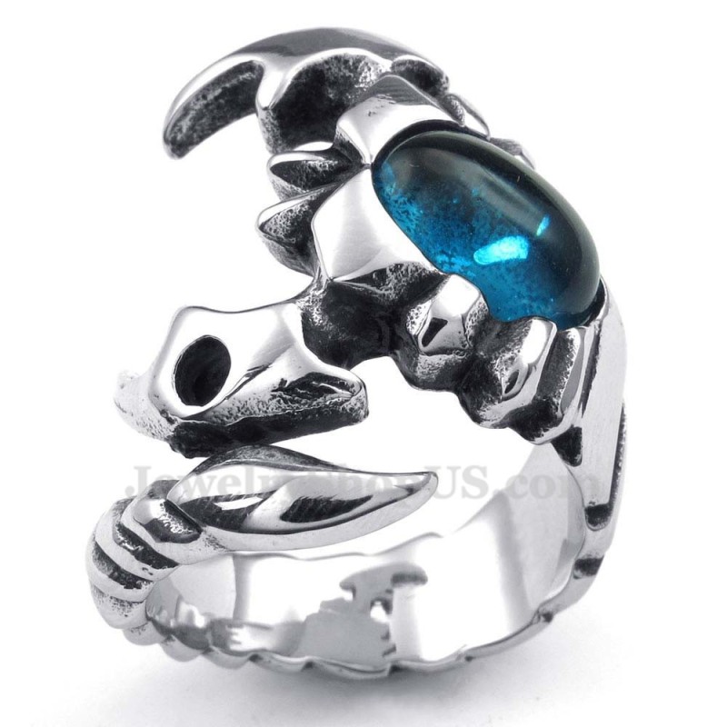 Titan-Skorpionring Mit Blauem Zirkon Titan-Skorpionring Mit Blauem Zirkon