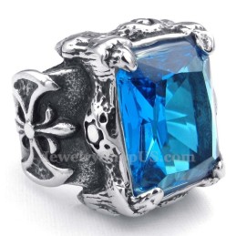 Titanring Mit Blauem Zirkon