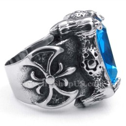 Titanring Mit Blauem Zirkon