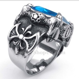 Titanring Mit Blauem Zirkon