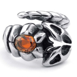 Titan-Skorpionring Mit Rotem Zirkon