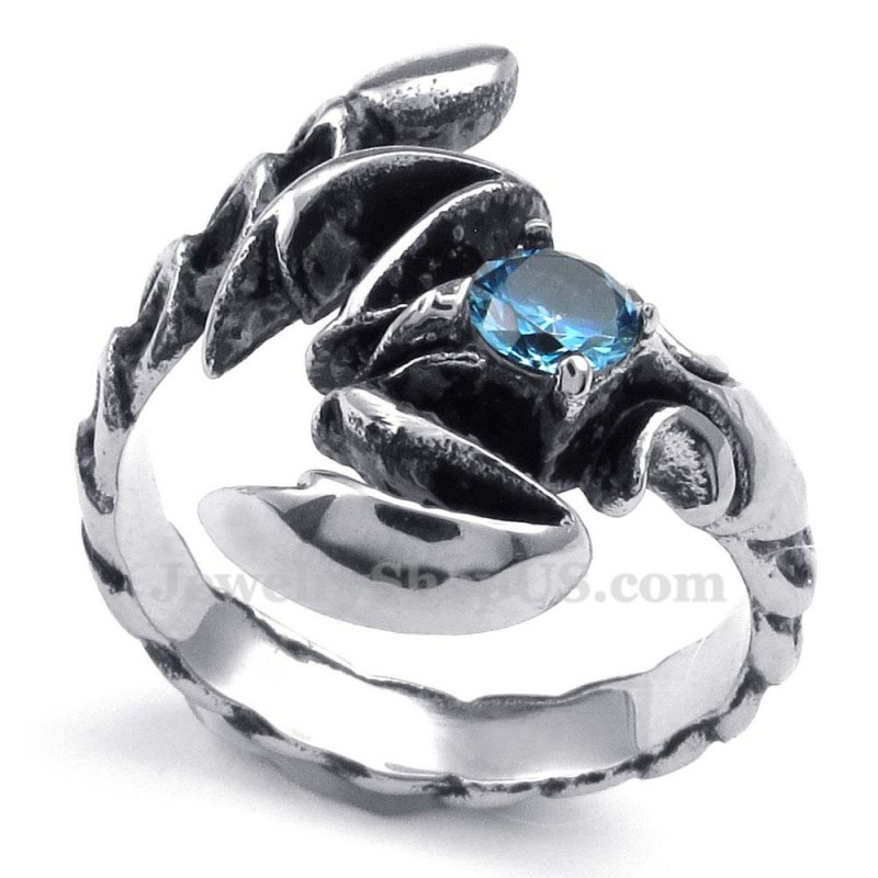 Titan-Skorpionring Mit Blauem Zirkon Titan-Skorpionring Mit Blauem Zirkon