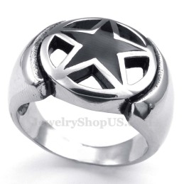 Titanring Mit Fünfzackigem Stern