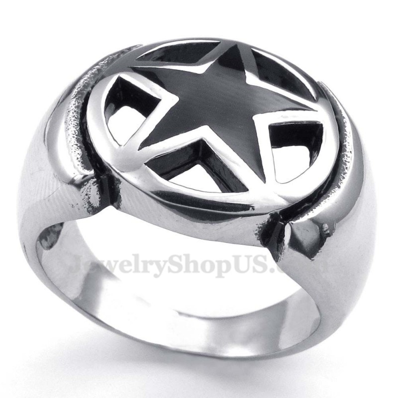 Titanring Mit Fünfzackigem Stern Titanring Mit Fünfzackigem Stern
