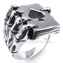 Titan Skelett Geisterhand Spaten Poker Fingerring
