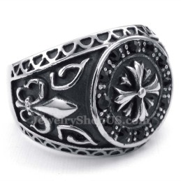 Titanring Mit Schwarzem Strass