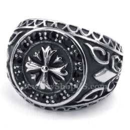 Titanring Mit Schwarzem Strass