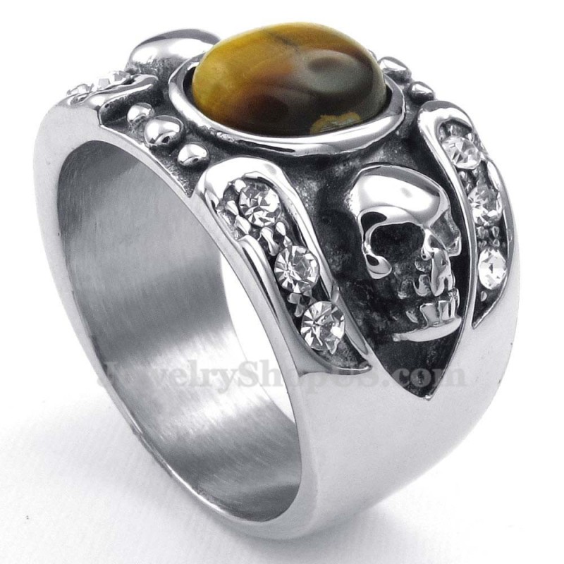 Titan Totenkopf Ring Mit Zierstein Titan Totenkopf Ring Mit Zierstein