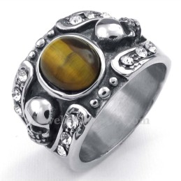 Titan Totenkopf Ring Mit Zierstein