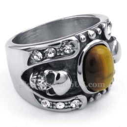 Titan Totenkopf Ring Mit Zierstein