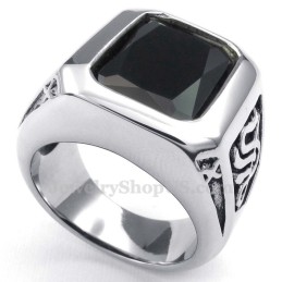 Titanring Mit Schwarzem Zirkon