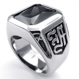 Titanring Mit Schwarzem Zirkon