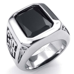 Titanring Mit Schwarzem Zirkon