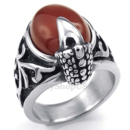 Titanring Mit Eingelegtem Rotachat