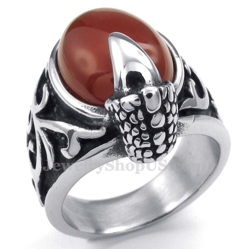 Titanring Mit Eingelegtem Rotachat Titanring Mit Eingelegtem Rotachat