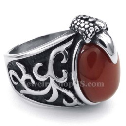 Titanring Mit Eingelegtem Rotachat