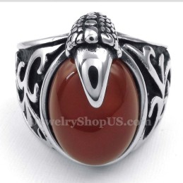 Titanring Mit Eingelegtem Rotachat
