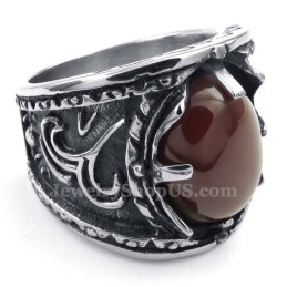 Titanring Mit Eingelegtem Rotachat