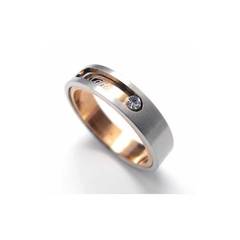 5 Mm Court-Band-Ring Aus Titan Mit Diamanteneinlage 5 Mm Court-Band-Ring Aus Titan Mit Diamanteneinlage