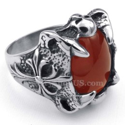 Titanring Mit Eingelegtem Rotachat