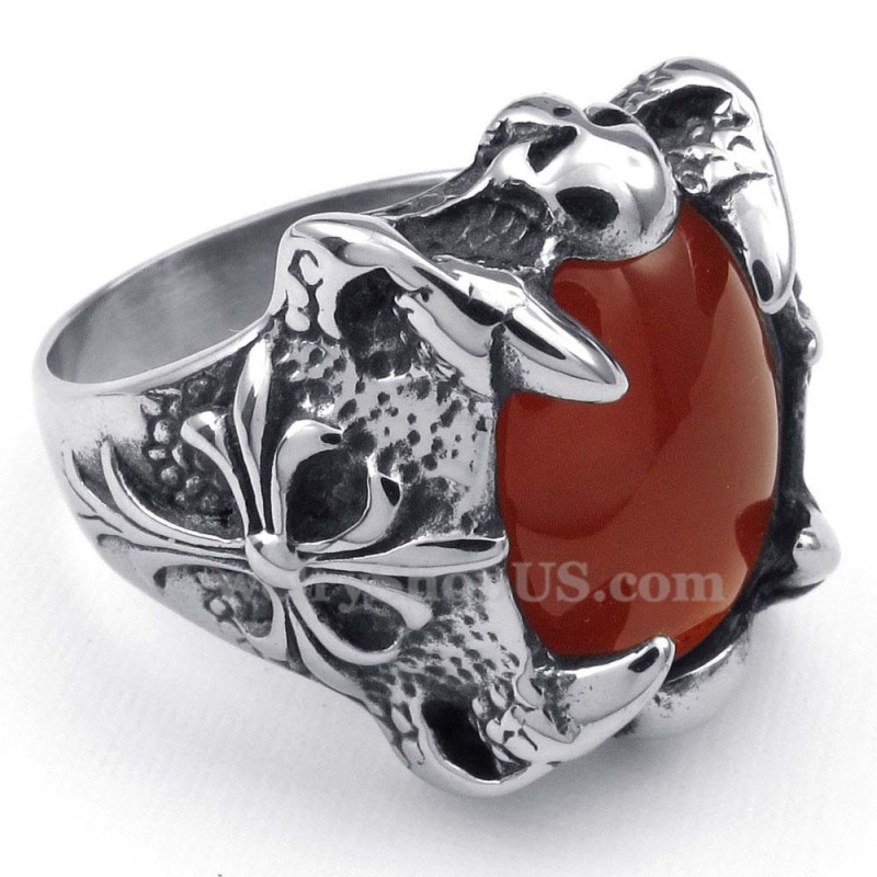 Titanring Mit Eingelegtem Rotachat Titanring Mit Eingelegtem Rotachat