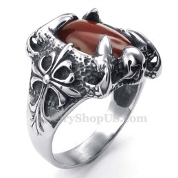 Titanring Mit Eingelegtem Rotachat