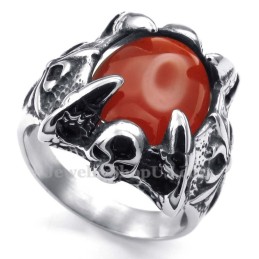 Titanring Mit Eingelegtem Rotachat
