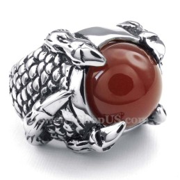 Titanring Mit Schwarzer Achateinlage