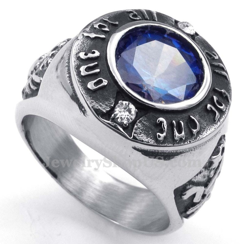 Titanring Mit Blauem Zirkon Titanring Mit Blauem Zirkon