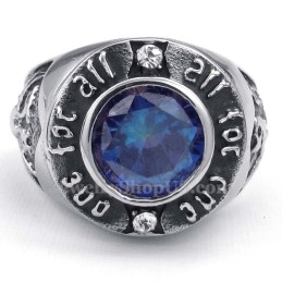 Titanring Mit Blauem Zirkon