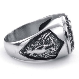 Titanring Mit Blauem Zirkon