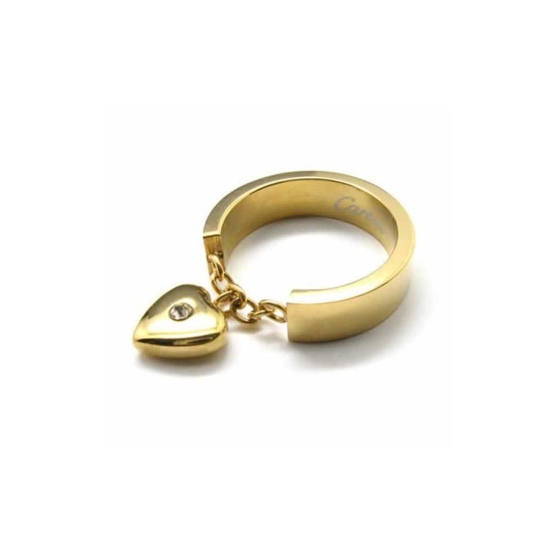 Diamantbesetzter 5-Mm-Herzring Aus Titan 18 Karat Gold Diamantbesetzter 5-Mm-Herzring Aus Titan 18 Karat Gold