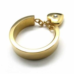 Diamantbesetzter 5-Mm-Herzring Aus Titan 18 Karat Gold