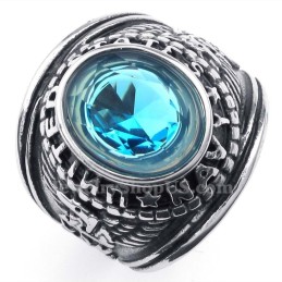 Titanring Mit Blauem Zirkon