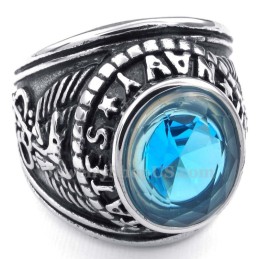 Titanring Mit Blauem Zirkon