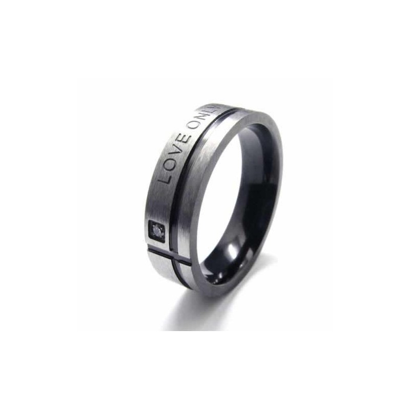Love Only You Herrenring Aus Schwarzem Titan, 6 Mm Love Only You Herrenring Aus Schwarzem Titan, 6 Mm