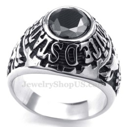 Titanring Mit Eingelegtem Schwarzem Zirkon