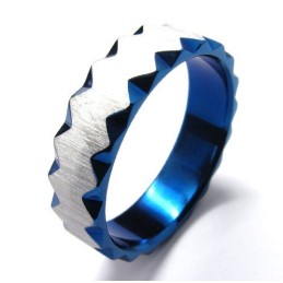 6 Mm Unisex-Ring Aus Blauem Titan