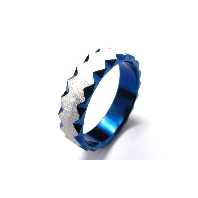 6 Mm Unisex-Ring Aus Blauem Titan 6 Mm Unisex-Ring Aus Blauem Titan