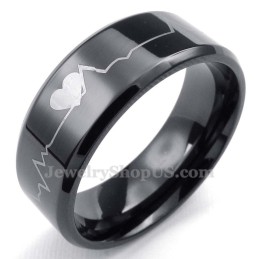 Runder Ring Aus Schwarzem Titan