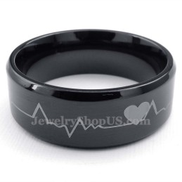 Runder Ring Aus Schwarzem Titan