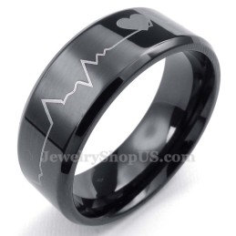 Runder Ring Aus Schwarzem Titan