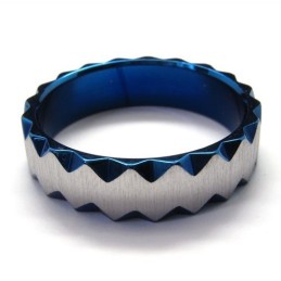 6 Mm Unisex-Ring Aus Blauem Titan