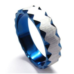 6 Mm Unisex-Ring Aus Blauem Titan