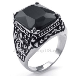 Titanring Mit Schwarzem Zirkon