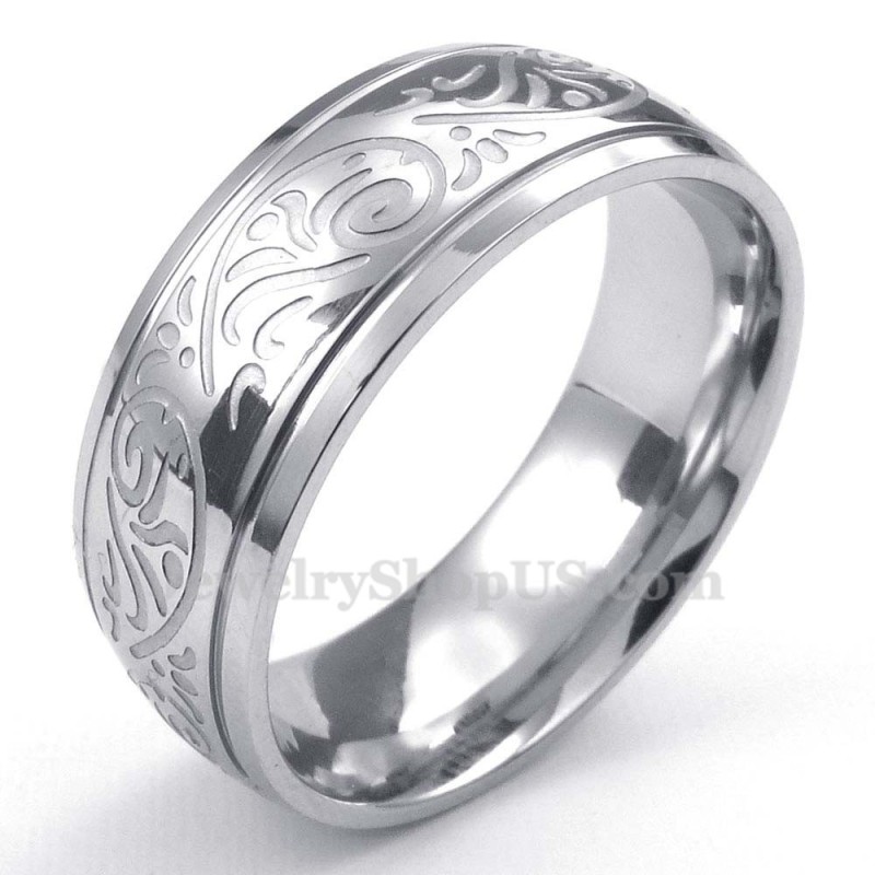 Titan-Ring Mit Korrosionsmuster Titan-Ring Mit Korrosionsmuster