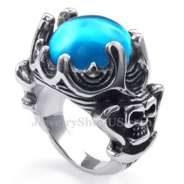 Titanring Mit Blauem Zirkon