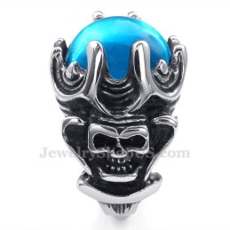 Titanring Mit Blauem Zirkon