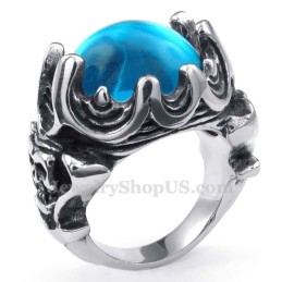 Titanring Mit Blauem Zirkon